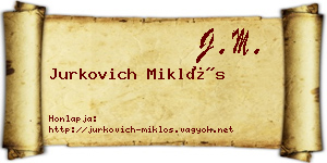 Jurkovich Miklós névjegykártya