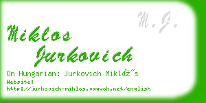 miklos jurkovich business card